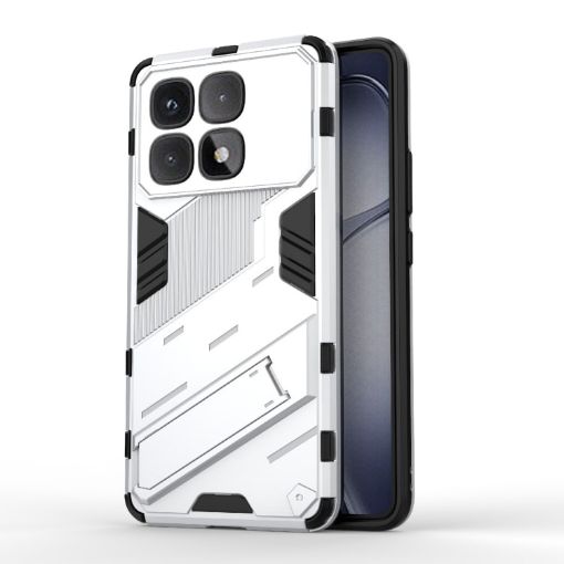 Redmi K70 Ultra Global Punk Armor Phone Case with Holder - White - 1