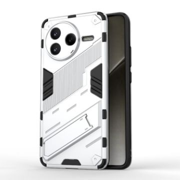 Redmi K80/Poco F7 Pro Punk Armor PC+TPU Phone Case with Holder White - 1