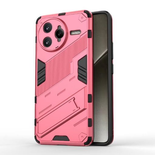 Redmi K80 Pro/Poco F7 Ultra Punk Armor Case with Holder Light Red - 1