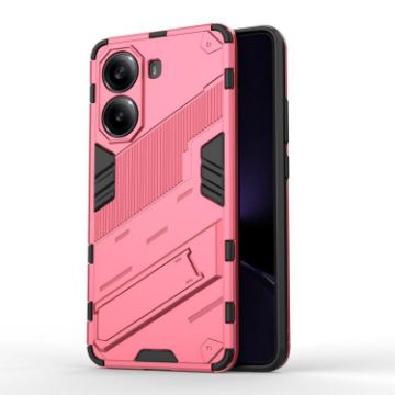 Redmi Note Turbo 4 Punk Armor Phone Case with Holder - Light Red - 1