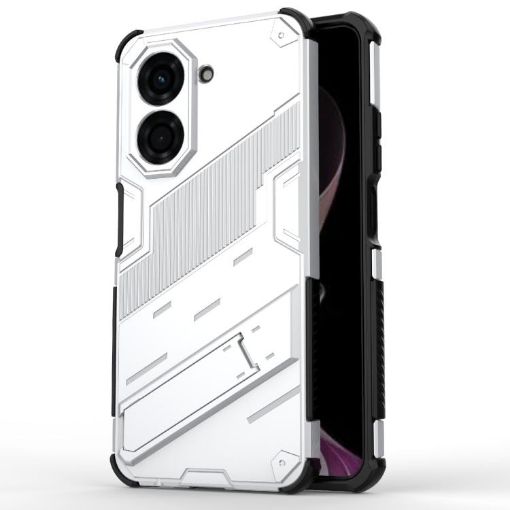 Redmi A5/Poco C71 Punk Armor Phone Case with Holder - White - 1