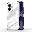 Redmi Turbo 4 Pro Punk Armor Phone Case with Holder - White PC + TPU - 1