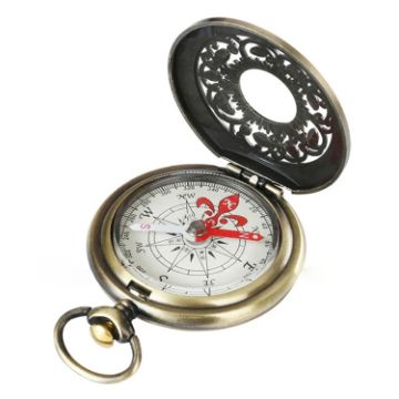 Nisa J35B Retro Pocket Watch with Hollow Flip Compass - 1