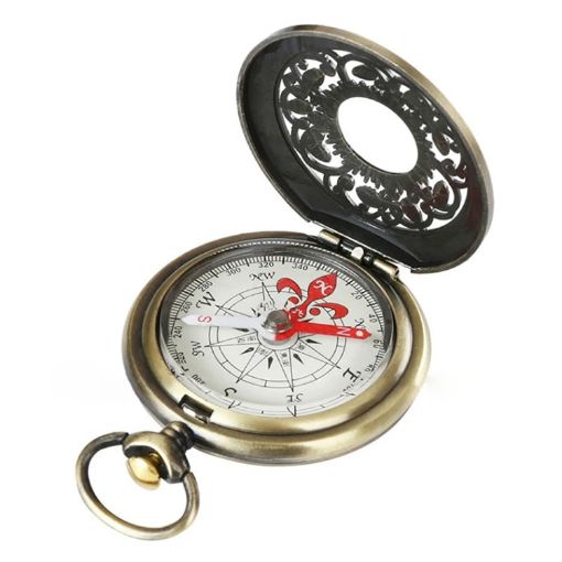 Nisa J35B Retro Pocket Watch with Hollow Flip Compass - 1