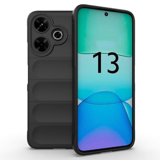 Redmi 13 4G Global Magic Shield TPU + Flannel Case - Black - 1