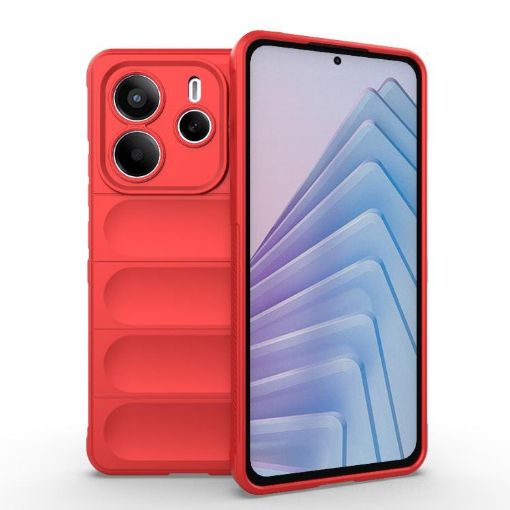 Redmi Note 14 5G Magic Shield TPU + Flannel Case - Red - 1