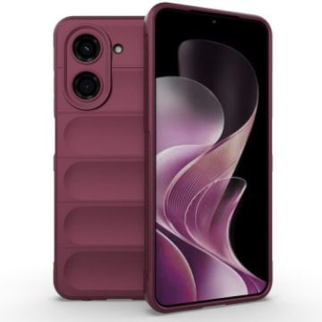Redmi A5/Xiaomi Poco C71 Wine Red TPU + Flannel Phone Case - 1