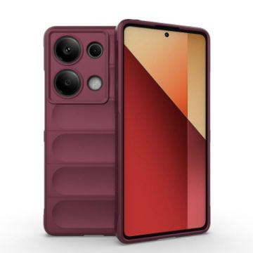 Redmi Note 14S 4G Global Wine Red Magic Shield TPU Flannel Case - 1