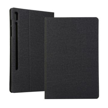 Samsung Galaxy Tab S7/S8 Leather Case with Holder - Black (2020) - 1