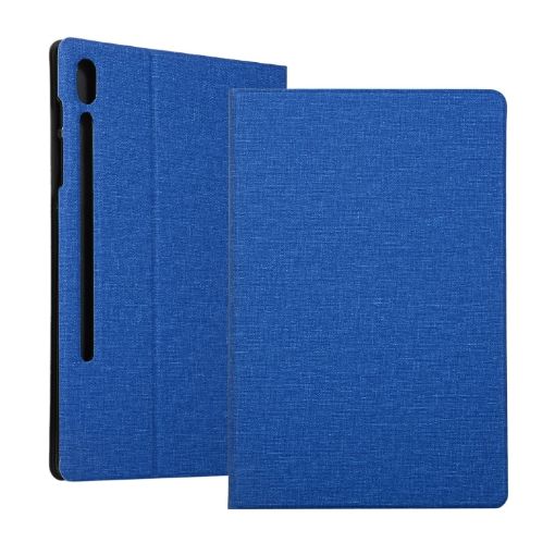 Samsung Galaxy Tab S7/S8 Leather Case with Holder - Blue (2020) - 1