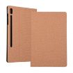Samsung Galaxy Tab S7/S8 Leather Case with Holder - Golden Fabric Texture - 1