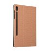Samsung Galaxy Tab S7/S8 Leather Case with Holder - Golden Fabric Texture - 3