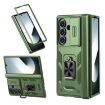 Samsung Galaxy Z Fold7 5G Case with Sliding Window & Ring Stand - Green - 1