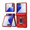 Samsung Galaxy Z Flip7 5G Case with Ring Stand, Sliding Window Hinge, Red - 1