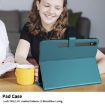 Samsung Galaxy Tab S10 FE+ Dark Green Rhombus Lattice Leather Case - 5