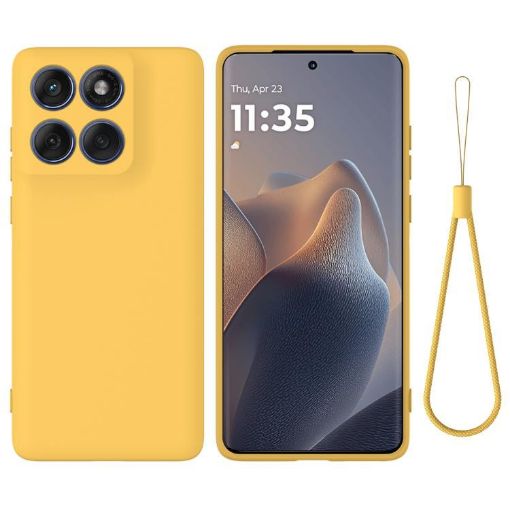 Motorola Edge 60 Pro Yellow Silicone Dropproof Full Coverage Case - 1
