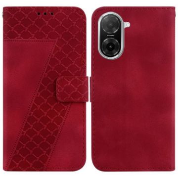 Redmi A5 4G 171.7mm Embossed Leather Phone Case - Red - 1