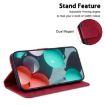 Redmi A5 4G 171.7mm Embossed Leather Phone Case - Red - 6