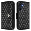 Samsung Galaxy A17 5G Black Rhombic Texture Flip Leather Case with Lanyard - 2