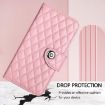 Samsung Galaxy A17 5G Pink Rhombic Texture Flip Leather Case with Lanyard - 6
