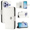 Xiaomi Civi 5 Pro 5G White Rhombic Texture Flip Leather Case with Lanyard - 1