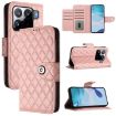 Xiaomi 15S Pro 5G Coral Pink Rhombic Texture Flip Leather Case - 1