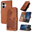 Redmi Turbo 4 Pro/Poco F7 Datura Flower Embossed Leather Case Brown - 1