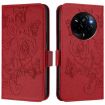 Realme Narzo 80/14 Pro 5G India Red Embossed Rose RFID Leather Case - 2