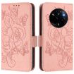 Realme Narzo 80/14 Pro 5G Pink Embossed Rose RFID Leather Case - 2