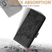 Realme Narzo 80/14 Pro 5G Embossed Rose RFID Leather Case (Black) - 6