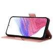 Realme 14x/V70/C75 5G Pink Embossed Rose RFID Leather Phone Case - 3