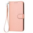 Redmi Turbo 4 Pro/Poco F7 Carbon Fiber Leather Case with Lanyard - Pink - 2