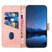 Redmi Turbo 4 Pro/Poco F7 Carbon Fiber Leather Case with Lanyard - Pink - 3