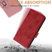 TCL 605/60 SE Red Embossed Rose RFID Anti-theft Leather Phone Case - 6