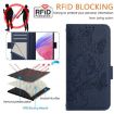 TCL 605/60 SE Dark Blue Embossed Rose RFID Anti-theft Leather Case - 5