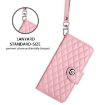 Vivo S30 Pro Mini Pink Rhombic Texture Flip Leather Case with Lanyard - 5