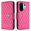 Vivo S30 Pro Mini Rhombic Texture Flip Leather Case with Lanyard Rose Red - 2