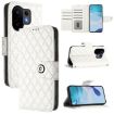 Vivo S30 White Rhombic Texture Flip Leather Phone Case with Lanyard - 1