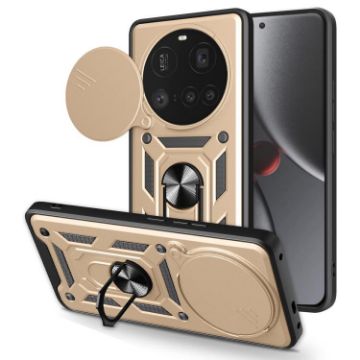 Xiaomi 15 Ultra Gold Phone Case - Sliding Camera Cover TPU Hybrid PC - 1