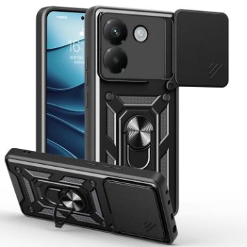 Xiaomi Poco M7 Pro 5G Case - Black Sliding Camera Cover TPU Hybrid PC - 1