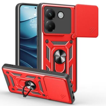 Xiaomi Poco M7 Pro 5G Red TPU Hybrid PC Case with Sliding Camera Cover - 1