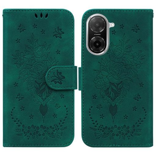 Redmi A5 4G Green Leather Phone Case - Butterfly Rose Embossed 171.7mm - 1