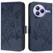 Xiaomi Civi 5 Pro 5G Dark Blue Embossed Rose RFID Leather Case - 2
