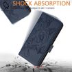 Xiaomi Civi 5 Pro 5G Dark Blue Embossed Rose RFID Leather Case - 6
