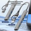 5 in 2 Multi-function HUB Adapter, USB-C/Type-C + 8 Pin, Grey - 3