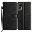 Ulefone Note 14 Black Leather Case - Butterflies & Flowers Design - 1
