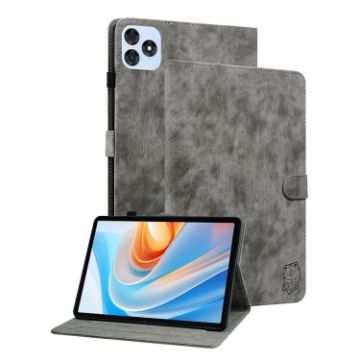 itel VistaTab 30 Grey Tiger Pattern Flip Leather Tablet Case - 1