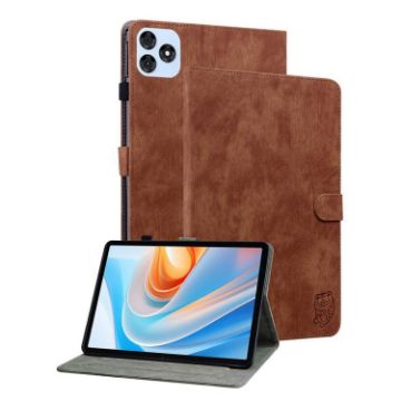 itel VistaTab 30 Brown Tiger Pattern Flip Leather Tablet Case - 1