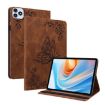 itel VistaTab 30 Brown Leather Tablet Case - Butterfly Flower Embossed - 1