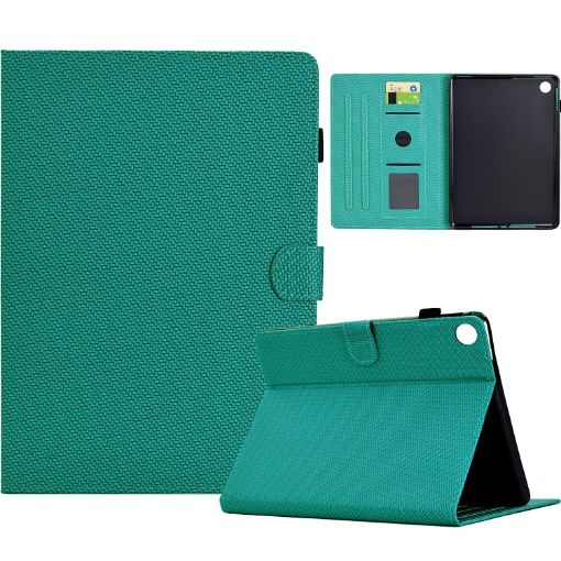 Samsung Galaxy Tab A8 10.5 2021 Lake Green Leather Case Fiber Texture - 1